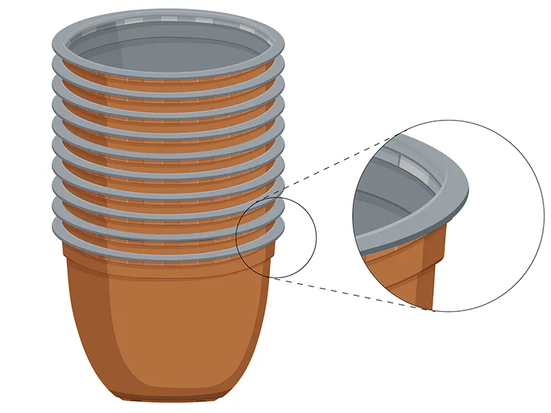 Excellent stacking properties