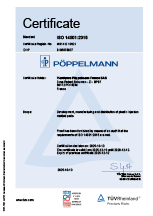 Zertifikat ISO14001 englisch